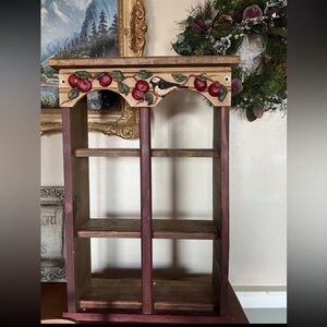 Rare Vintage Large Hand Carved Rustic 
Solid Wood Apple Bird Shelf❗️FINAL SALE